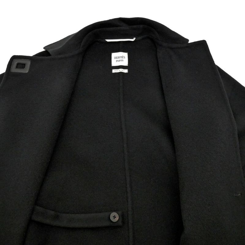 Hermes Cashmere Coat Black 32 Sizes 22aw2h0128da Women's Apparel Clothes