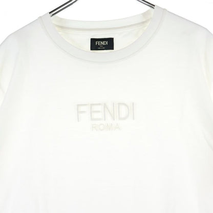 Fendi Front Logo Short Sleeve T-shirt Cut And Sewn White Fy1319atla