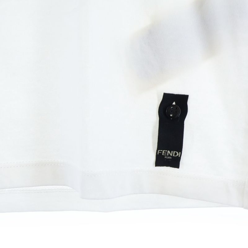 Fendi Front Logo Short Sleeve T-shirt Cut And Sewn White Fy1319atla