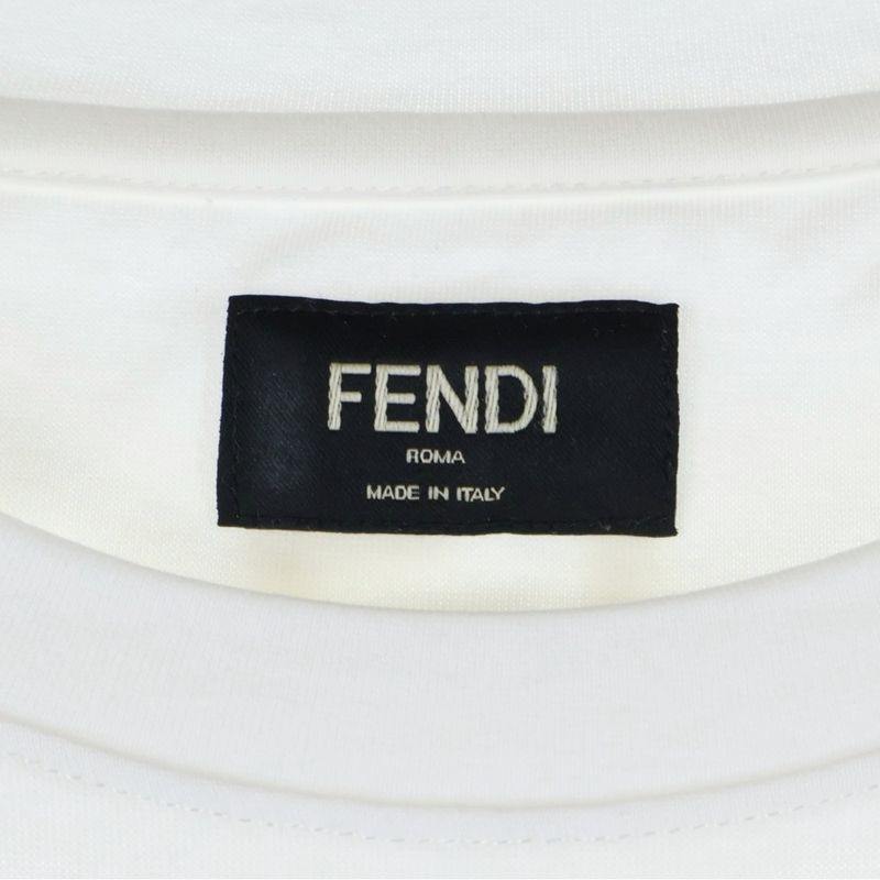 Fendi Front Logo Short Sleeve T-shirt Cut And Sewn White Fy1319atla