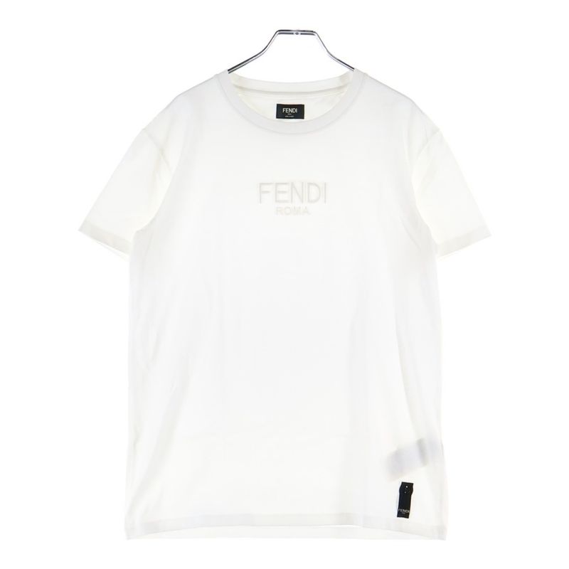 Fendi Front Logo Short Sleeve T-shirt Cut And Sewn White Fy1319atla