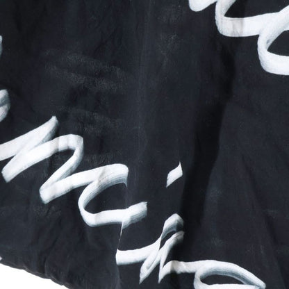 Balenciaga 23AW Allover Logo Silk Short Sleeve Shirt Black White 681813