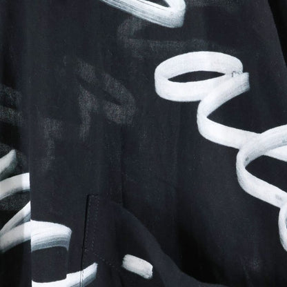 Balenciaga 23AW Allover Logo Silk Short Sleeve Shirt Black White 681813