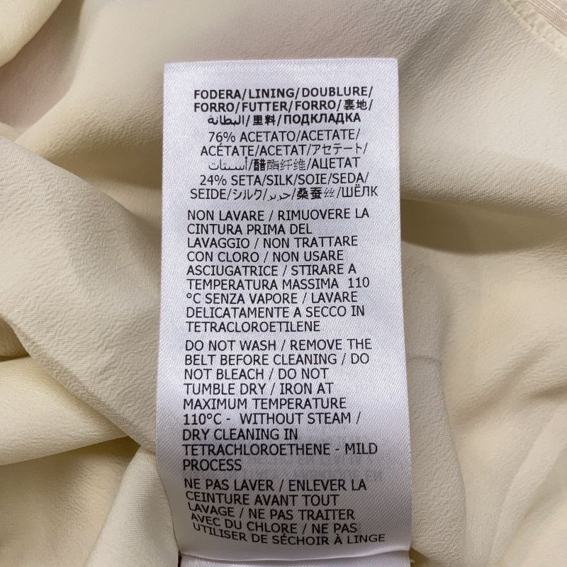 Gucci 654450 21ss Beige Cotton Linen Yacht Pattern Bow Type Pleat Dress 38