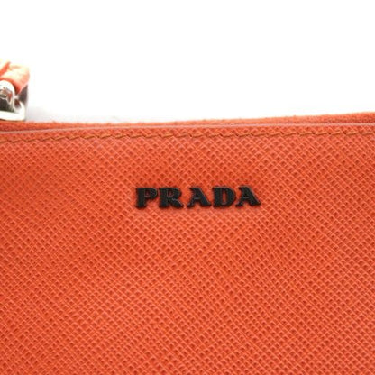 Prada Coin Case Leather Orange An10 • OH