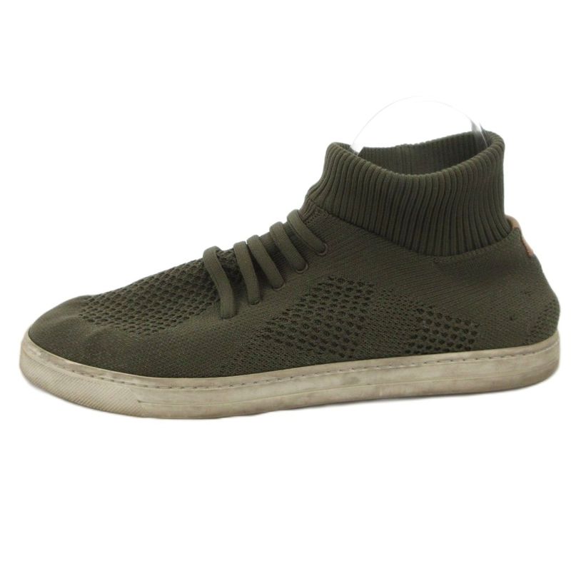 Fendi Sneakers Shoes Mid Cut Technical Knit 7 E Khaki 1058 Ff