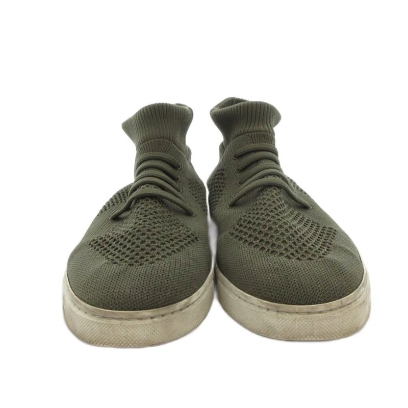 Fendi Sneakers Shoes Mid Cut Technical Knit 7 E Khaki 1058 Ff