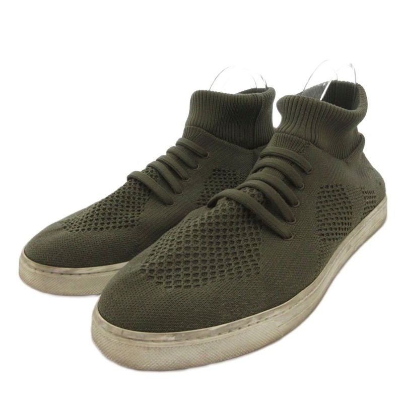 Fendi Sneakers Shoes Mid Cut Technical Knit 7 E Khaki 1058 Ff