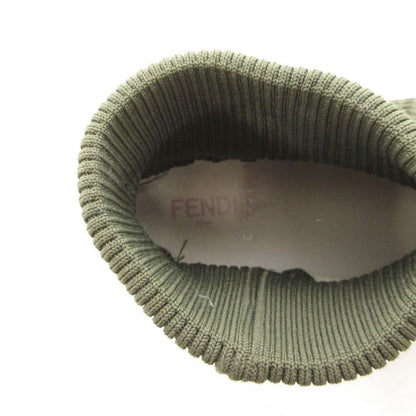 Fendi Sneakers Shoes Mid Cut Technical Knit 7 E Khaki 1058 Ff