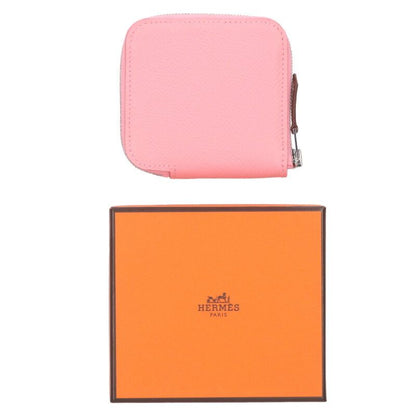 Hermes Azap Mini Silk-in Y Engraved Rose Confetti Vaux Epson Coin Case Ladies
