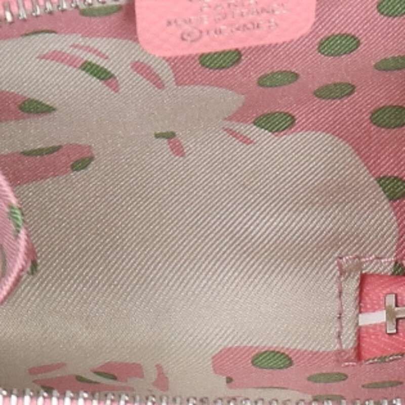 Hermes Azap Mini Silk-in Y Engraved Rose Confetti Vaux Epson Coin Case Ladies