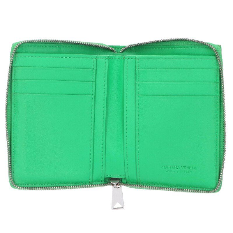 Bottega Veneta Cassette Intrecciato Leather Round Zip Wallet Men's