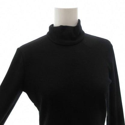 Gucci Dress Wool XS Black Gray High Neck Long Sleeve Long Plaid Switch Ff