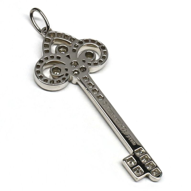 Tiffany & Co Fleur De Lis Key Pendant Pt950 Diamond Jewelry Women
