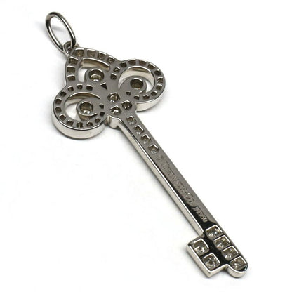 Tiffany & Co Fleur De Lis Key Pendant Pt950 Diamond Jewelry Women