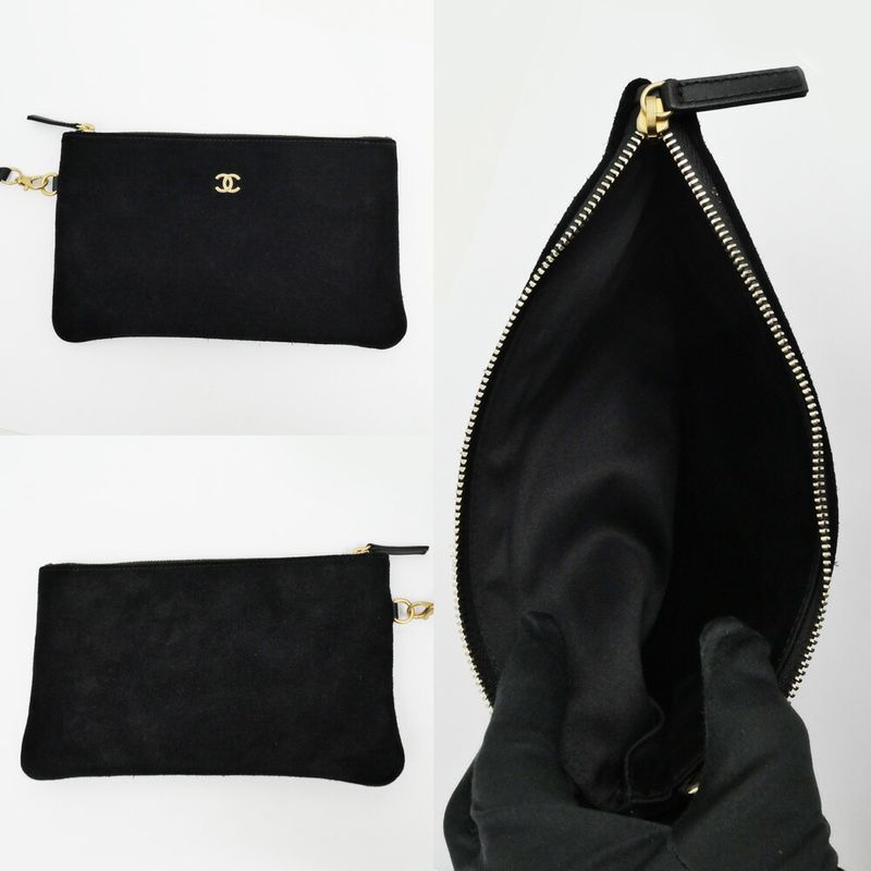 Chanel 25 Medium Handbag As5311 Black Gold Hardware Suede Drawstring