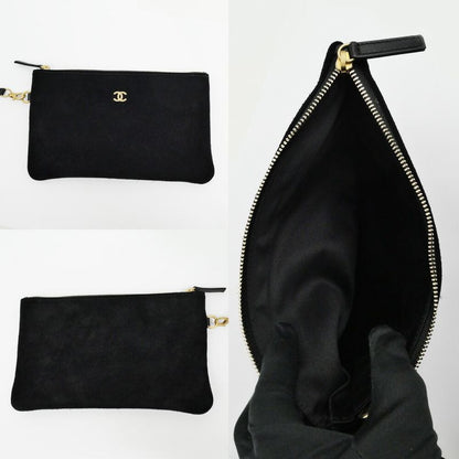 Chanel 25 Medium Handbag As5311 Black Gold Hardware Suede Drawstring