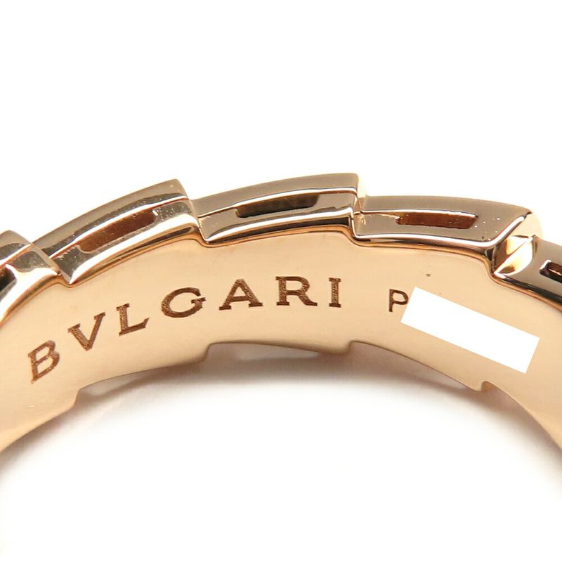 Bvlgari Ring Serpenti Vipa-750pg 18K Pink Gold Diamond Malachite 51