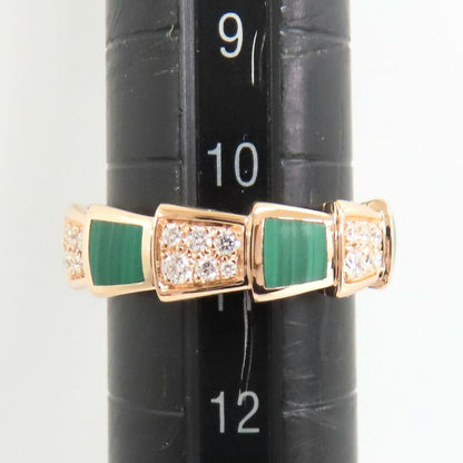 Bvlgari Ring Serpenti Vipa-750pg 18K Pink Gold Diamond Malachite 51