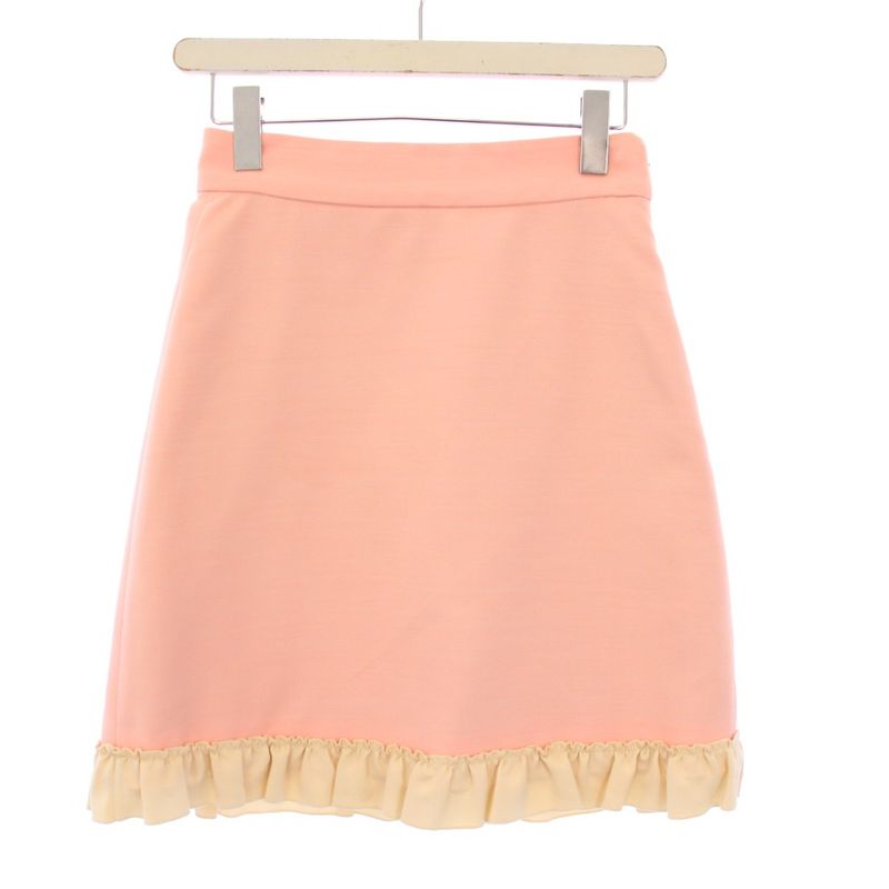 Gucci Tight Skirt Knee Length Ruffle Pink 38453896 KH