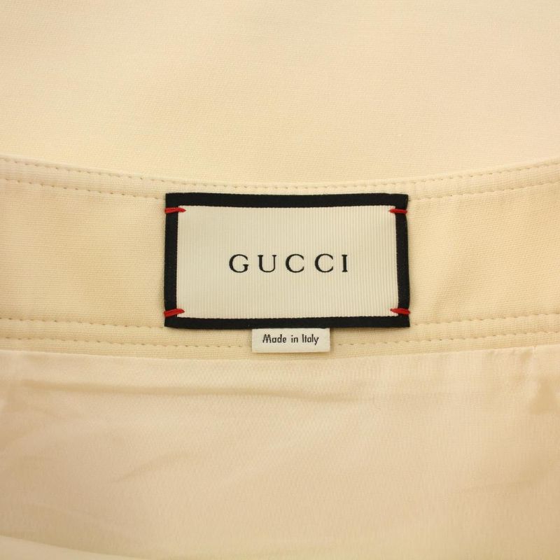 Gucci Trapezoid Skirt Knee Length Silk Blend 38 Ivory 436198 KH