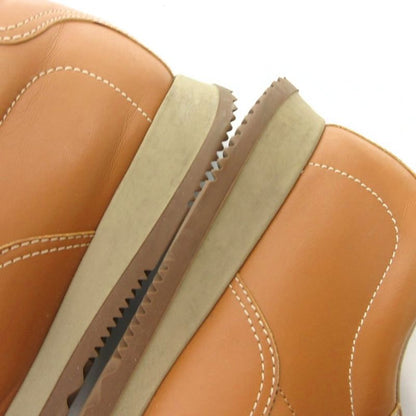 Hermes Quick H Logo Leather Sneakers Shoes Low Cut Stitch 35 Brown Ff • Gy19