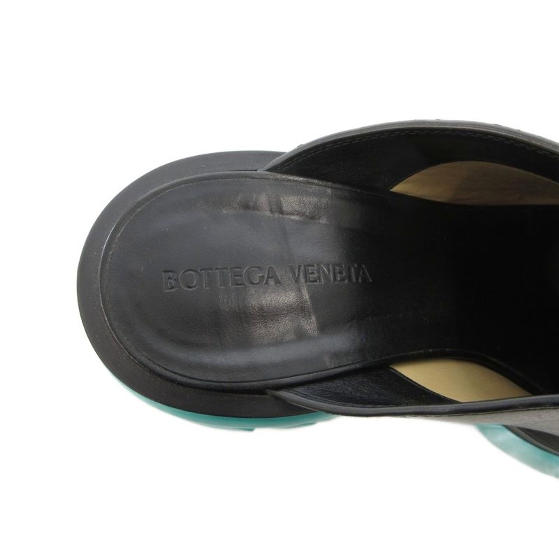 Bottega Veneta Flash Sabot Sandals Shoes Thick Sole Bicolor Leather Black Green