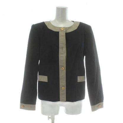 Chanel Setup Top and Bottom Collarless Jacket Single Shoulder Pad Gold Button
