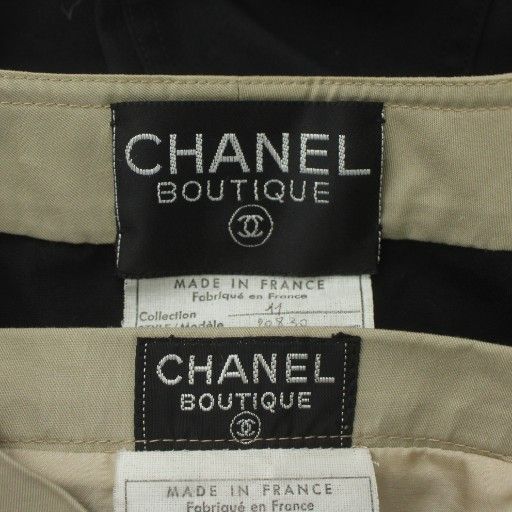 Chanel Setup Top and Bottom Collarless Jacket Single Shoulder Pad Gold Button