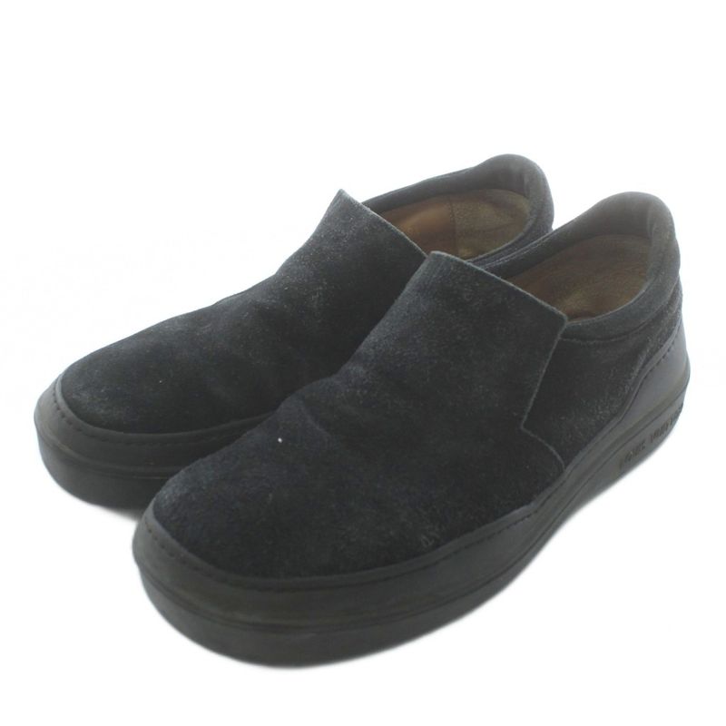 Louis Vuitton Slip-on Sneakers Suede Low Cut 8.5 27.5cm (10.83in) Black Xz •