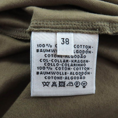 Hermes 100% Cotton Chaine D'ancre Pocket Crew Neck Short Sleeve Dress Khaki 38
