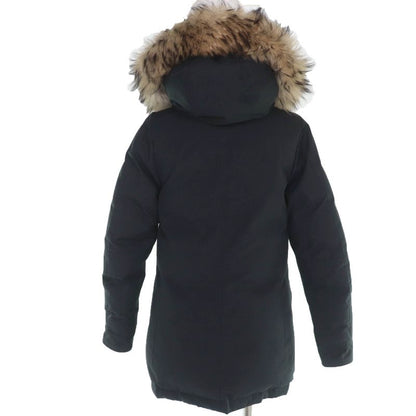 Pyrenex Bordeaux Raccoon Fur Hooded Down Coat Black 36 Made in Bulgari a Genuine