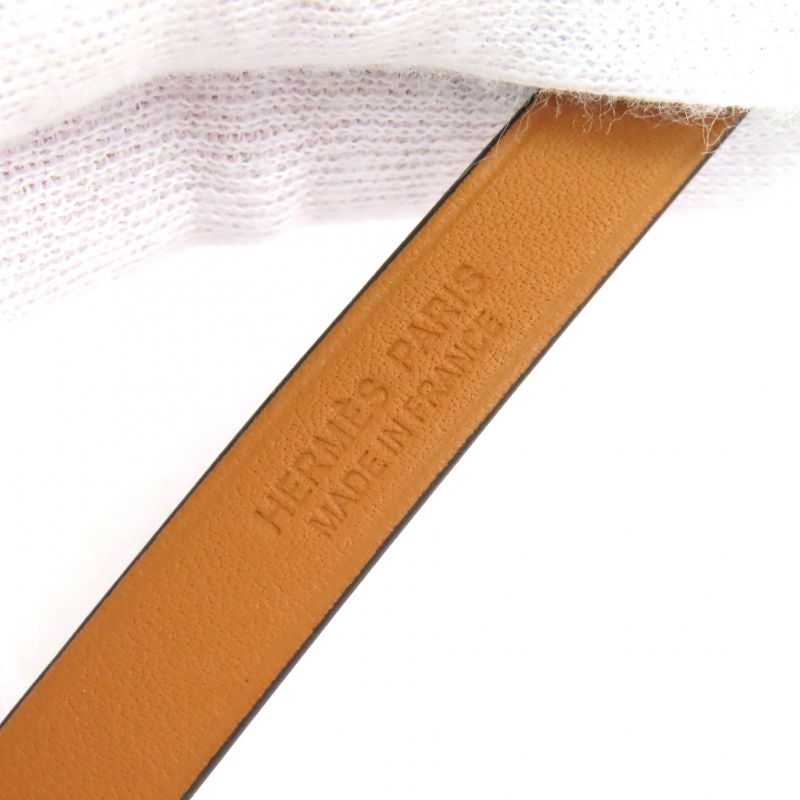 Hermes Mini Kelly Double Tour Lucky Daisy Leather Bracelet Brown W Engraved
