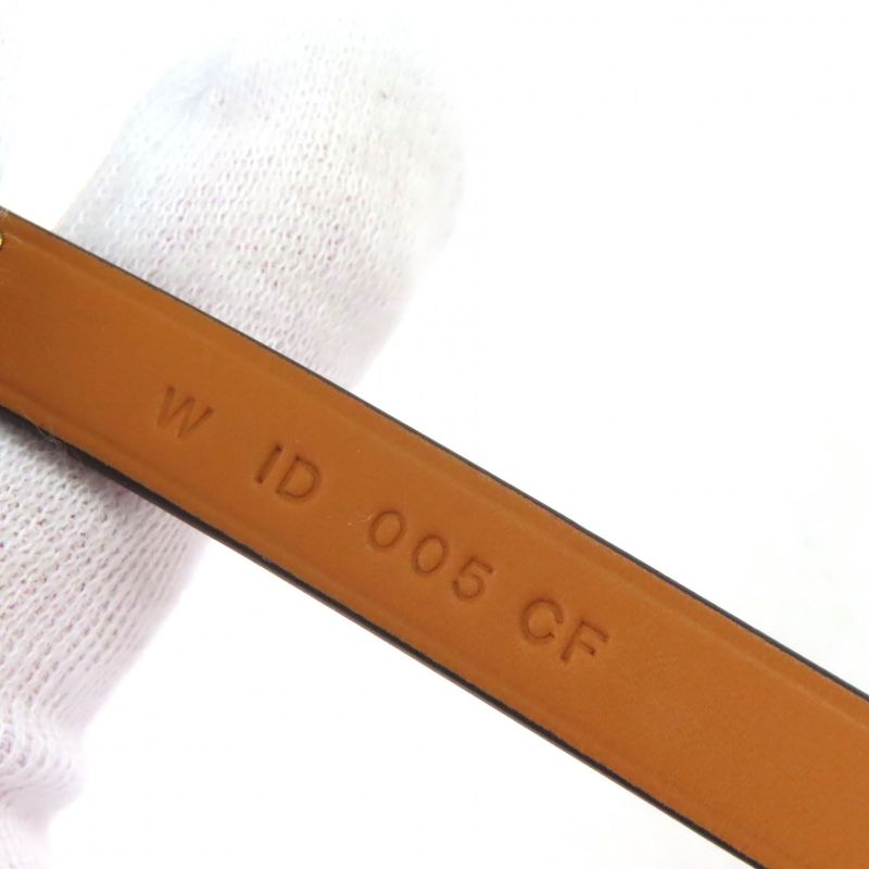 Hermes Mini Kelly Double Tour Lucky Daisy Leather Bracelet Brown W Engraved