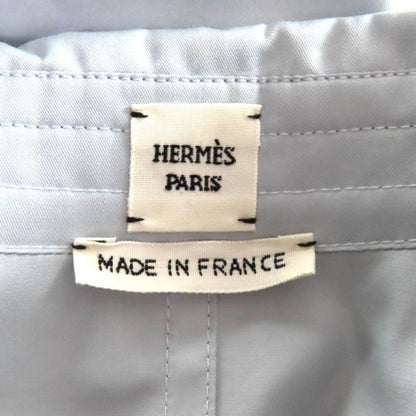 Hermes 2024 Made 4h0571dv 100% Cotton Ruffle Collar Long Sleeve Zip Up Dress