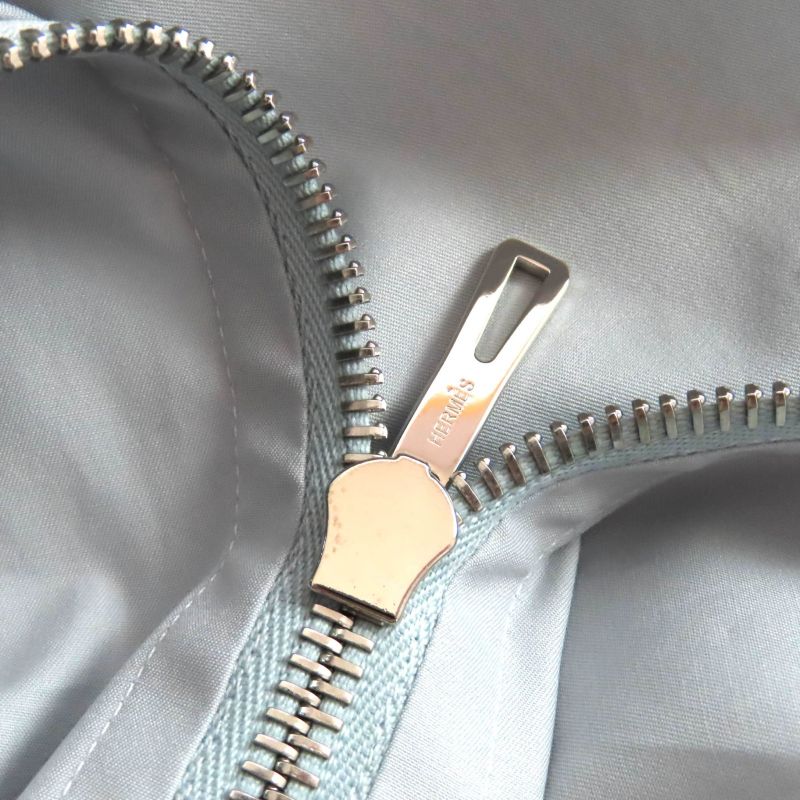 Hermes 2024 Made 4h0571dv 100% Cotton Ruffle Collar Long Sleeve Zip Up Dress