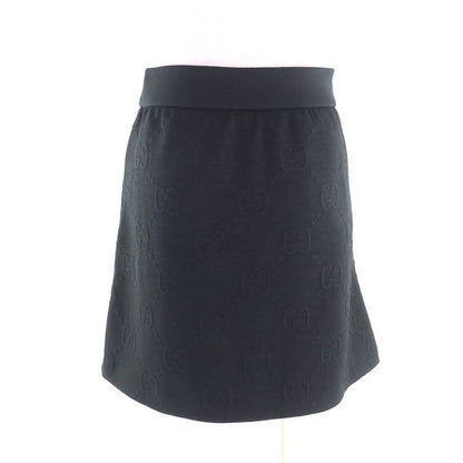 Gucci 22aw 655183 Polyester GG Pattern Jersey Jacquard Skirt Bottoms Black XS