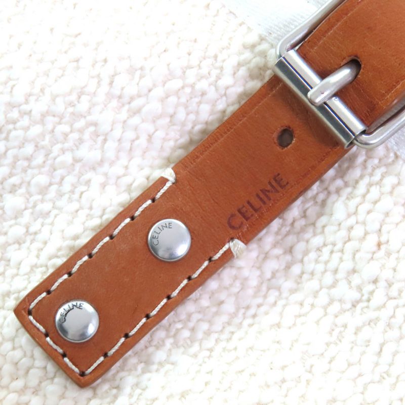 Celine 23ss 2v81g285q Cotton Logo Shape Pressed Leather Belt Hardware Hooded