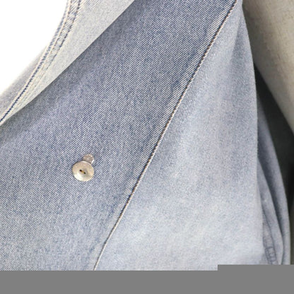 Chanel P72344 100% Cotton Over Silhouette Coco Mark Button Belt Denim Long Coat