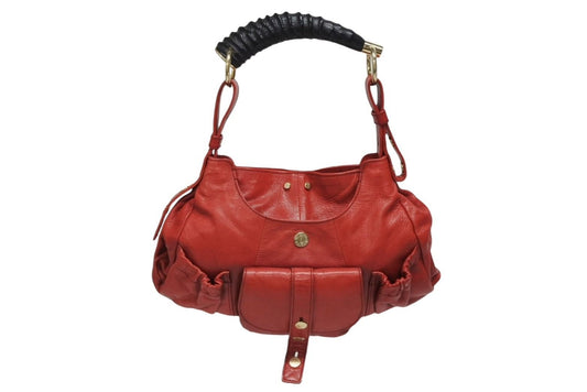 Saint Laurent Mombasa Hobo Handbag Cotton Leather Deer Antler