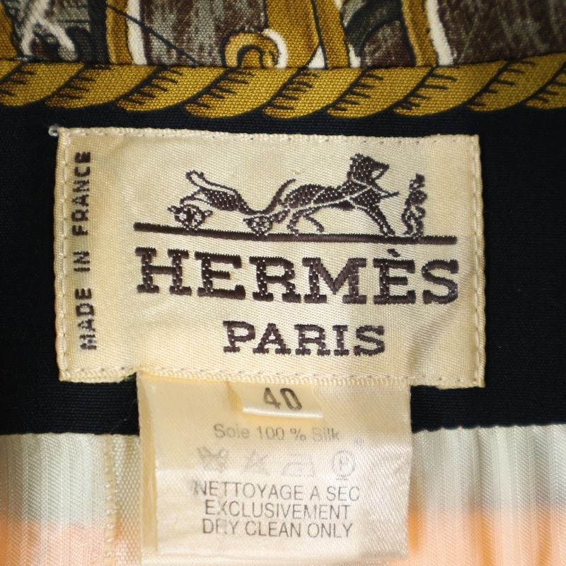 Hermes Allover Print Silk 3B Tailored Jacket Yellow Beige 702019dc