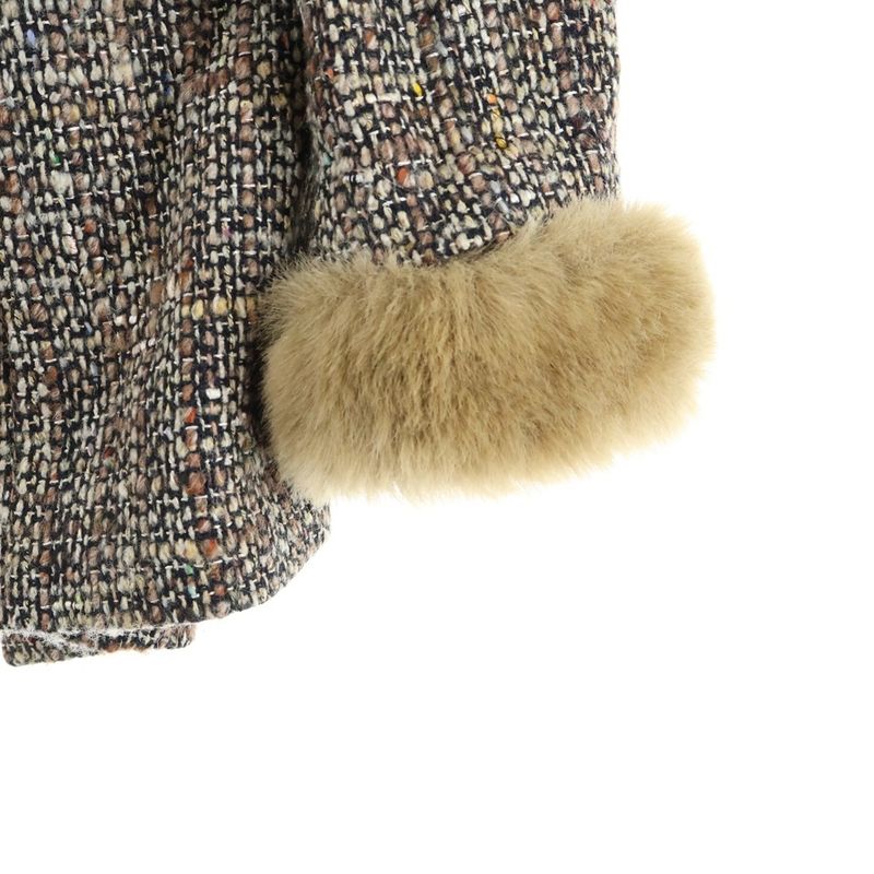 Celine OLD Wool Jacket With Fur Sleeves Brown