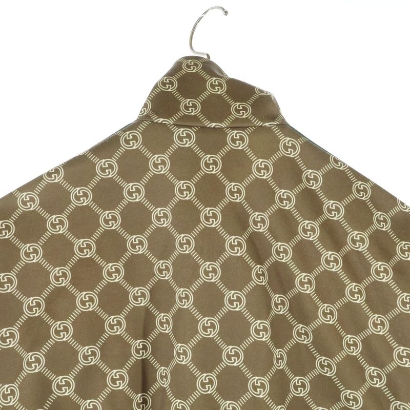 Gucci Interlocking G All Over Pattern Sherry Line Cropped Short Stand Collar