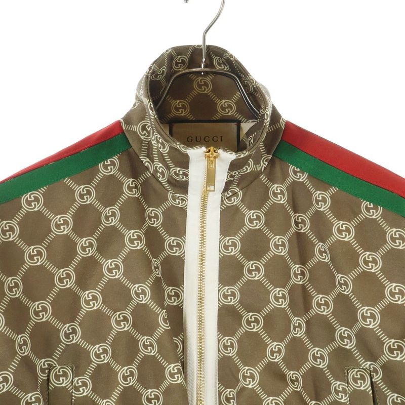 Gucci Interlocking G All Over Pattern Sherry Line Cropped Short Stand Collar