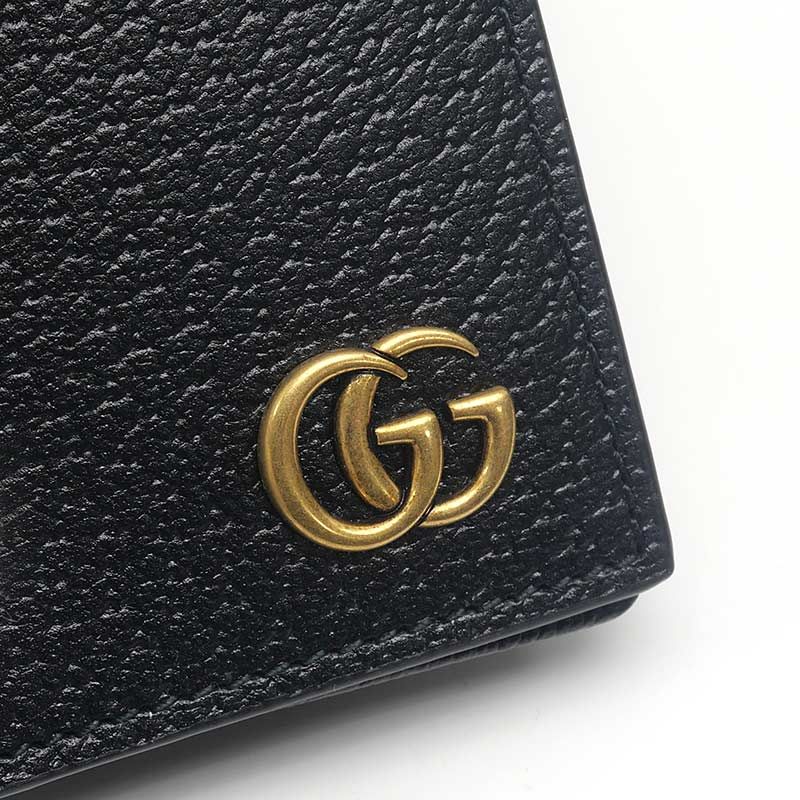 Gucci Double Authenticity Card Case 428737 Black Leather