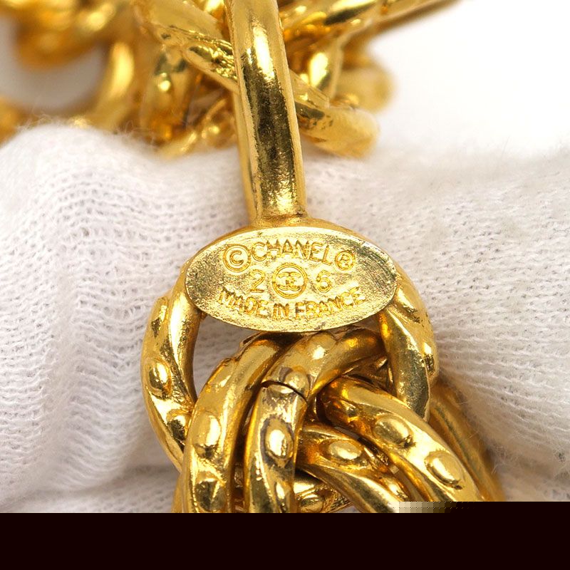 Chanel Circle Logo Necklace Plated Gold Chain