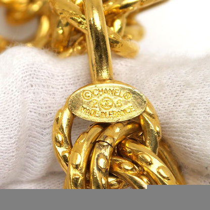 Chanel Circle Logo Necklace Plated Gold Chain