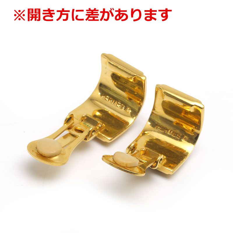 Hermes Enamel Earring Plated Animal Cat