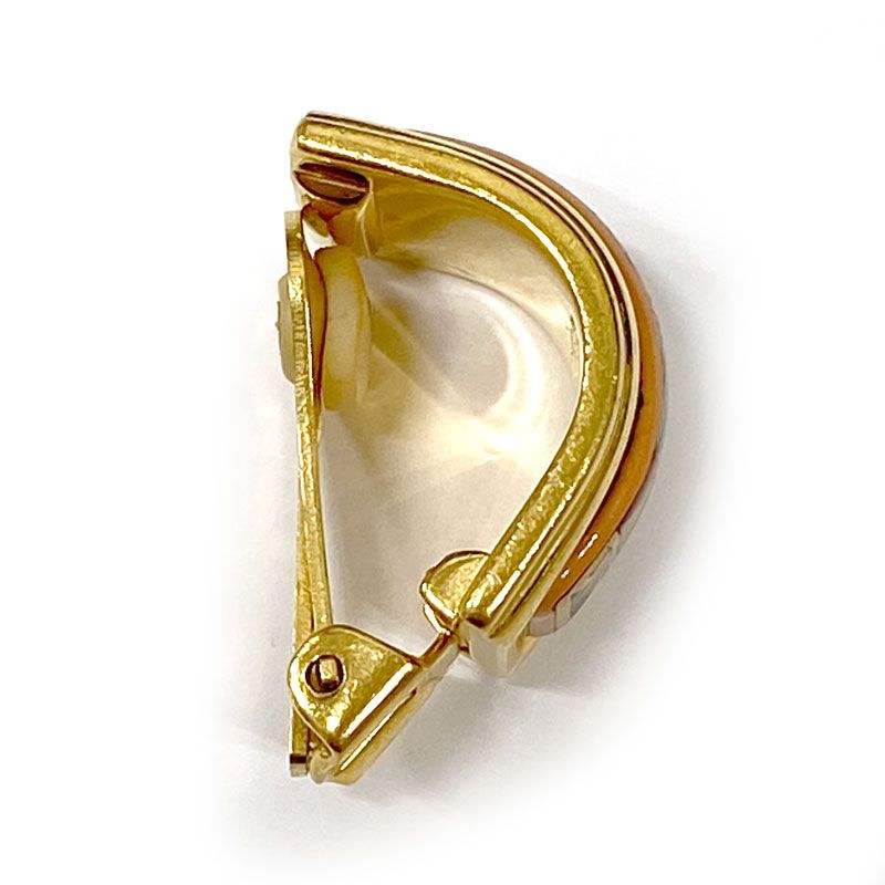 Hermes Enamel Earring Plated Animal Cat