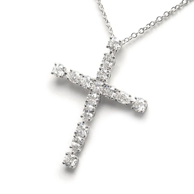 Harry Winston HW Madonna Cross Necklace Small Pt950-diamond